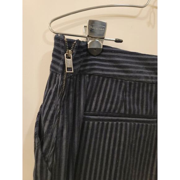 Frame Striped Cotton-Blend Corduroy Wide Leg Pants in Navy - Picture 4 of 8